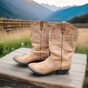 Ariat Heritage Round Brown Leather Western Cowgirl Cowboy Horse Boot Women 9.5